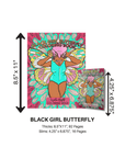 Affirmations page inside the Black Girl Butterfly Coloring Book – creative transformation for Black women.
