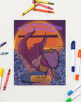 Black Girl Mermaid Thick Coloring Book