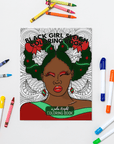Black Girl Sleigh Thick Coloring Book