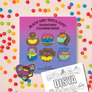 Black Girl Mini: "Disya Cute" Adventures Coloring Book Set