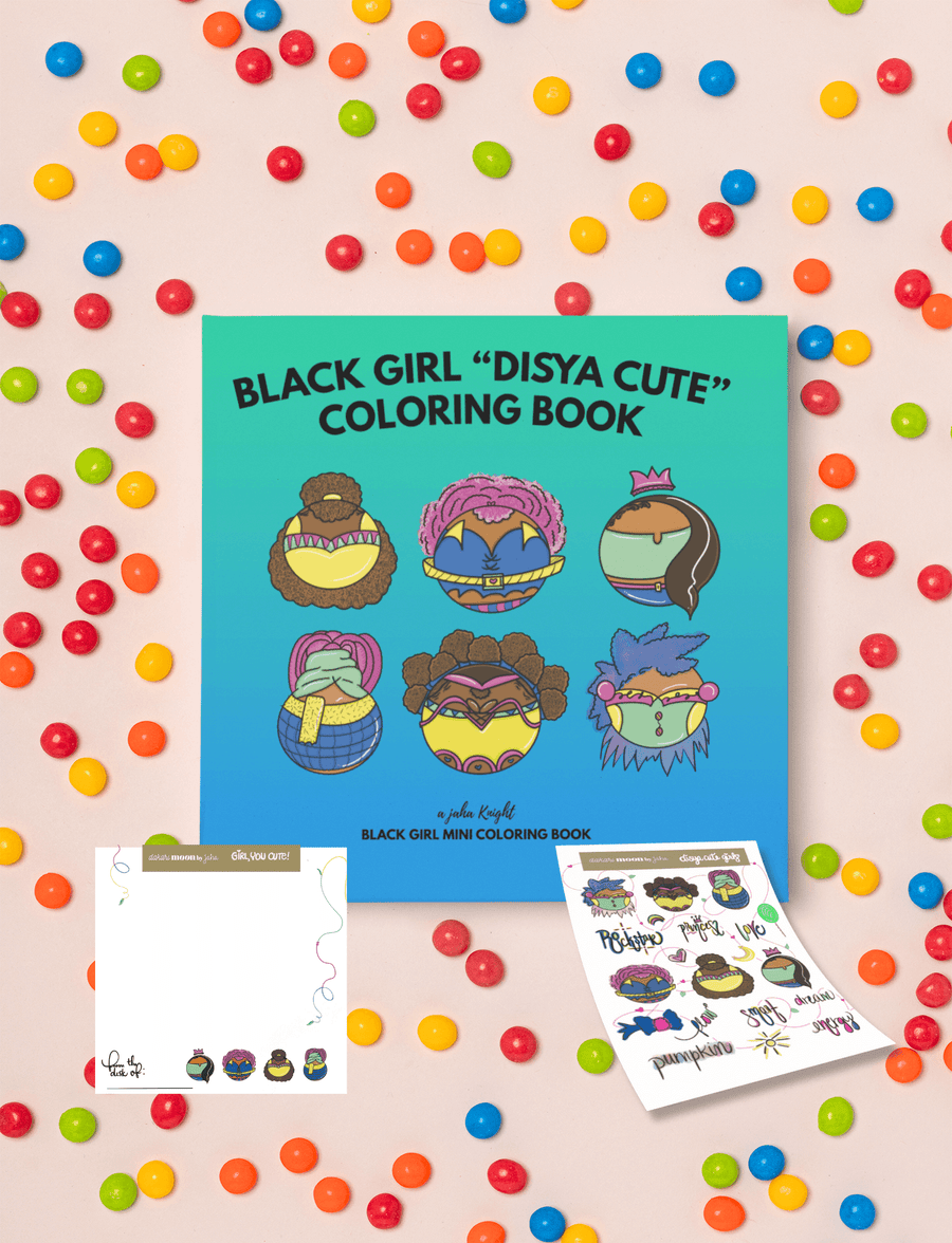 Black Girl Mini: "Disya Cute" Coloring Book Set