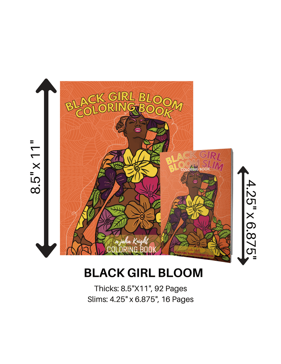 Black Girl Bloom Coloring Book – Radiant Soul Care Art for Women | Thick & Travel Editions