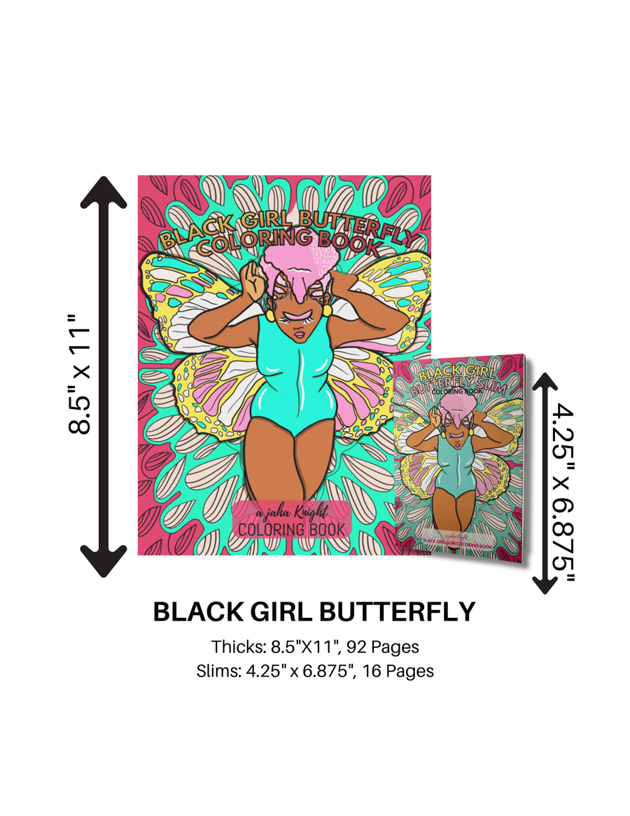 Affirmations page inside the Black Girl Butterfly Coloring Book – creative transformation for Black women.