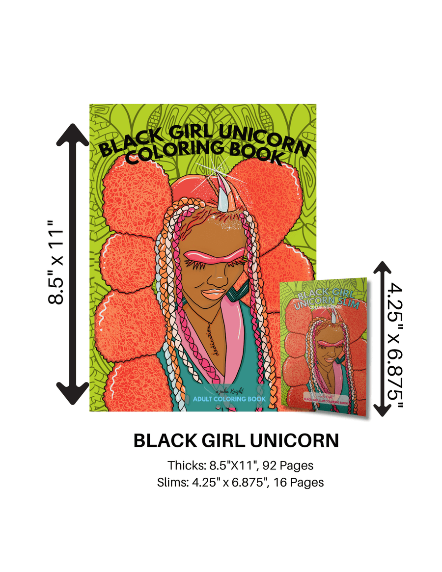 Black Girl Unicorn Thick Coloring Book