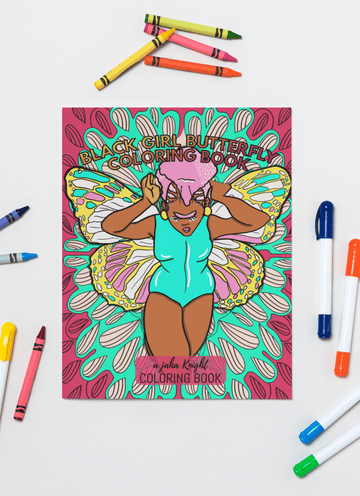 Black Girl Butterfly Coloring Book