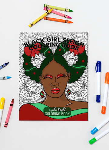 Black Girl Sleigh Coloring Book