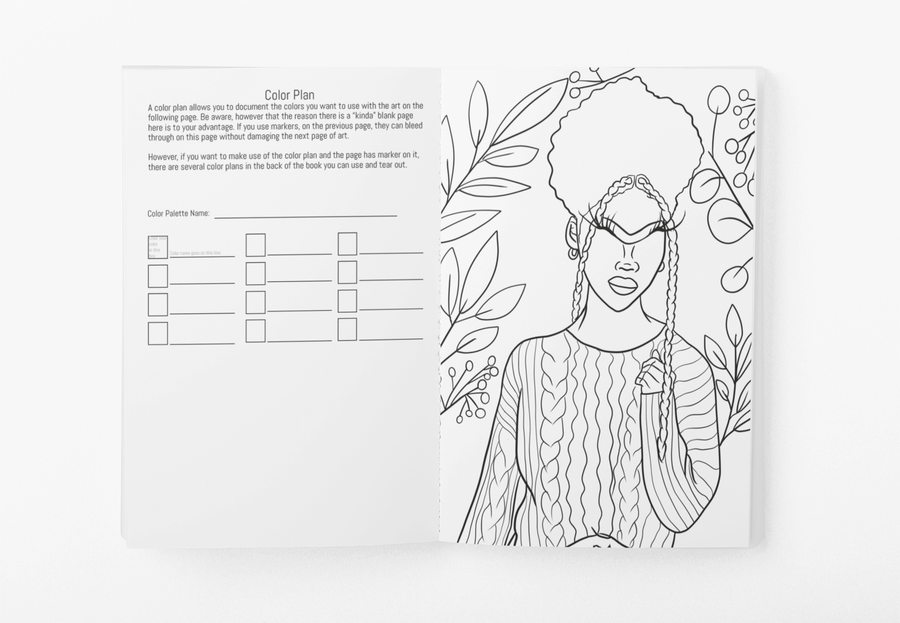 Black Girl Sleigh Coloring Book