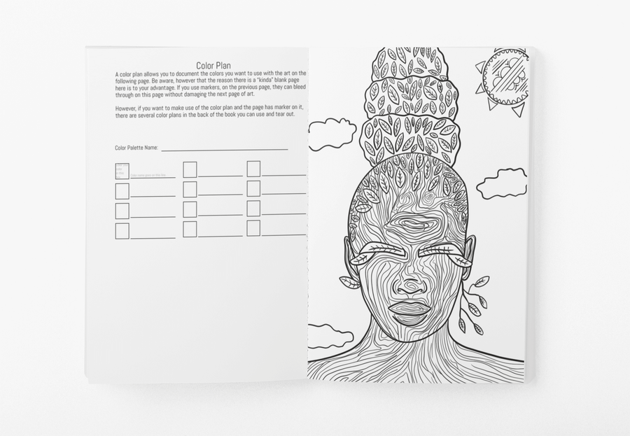 Black Girl Trees Coloring Book & Task Pad