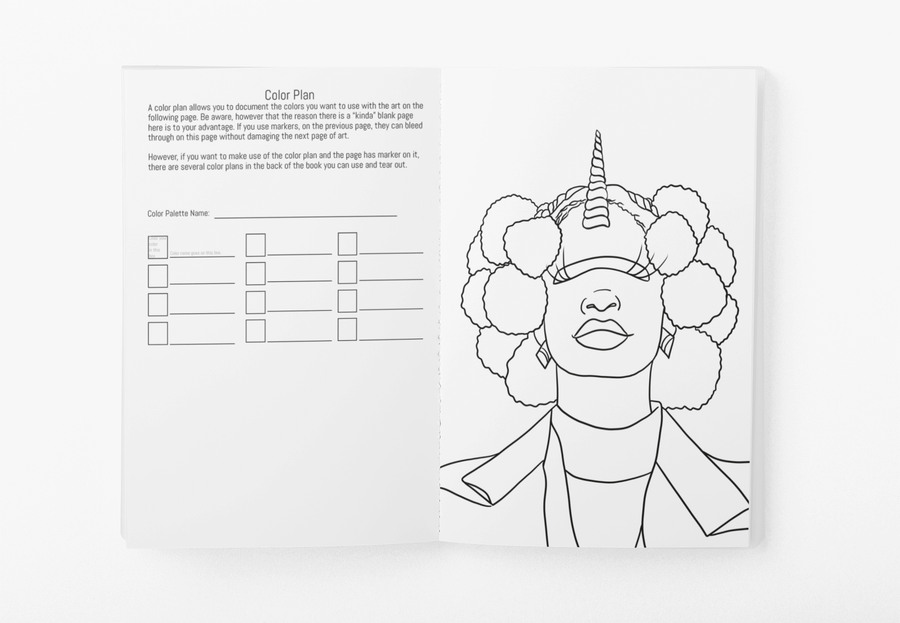 Black Girl Unicorn Coloring Book