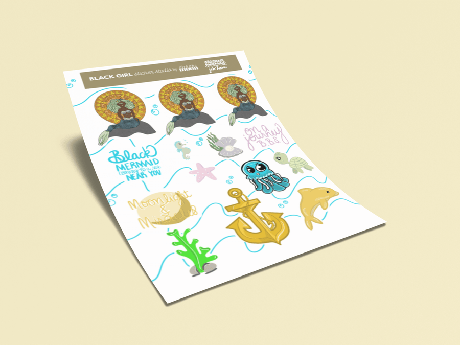 Black Girl Sticker Studio: Obsidian Mermaid Jah'Zara - Wholesale