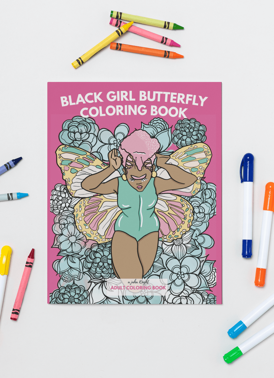 Black Girl Butterfly Coloring Book