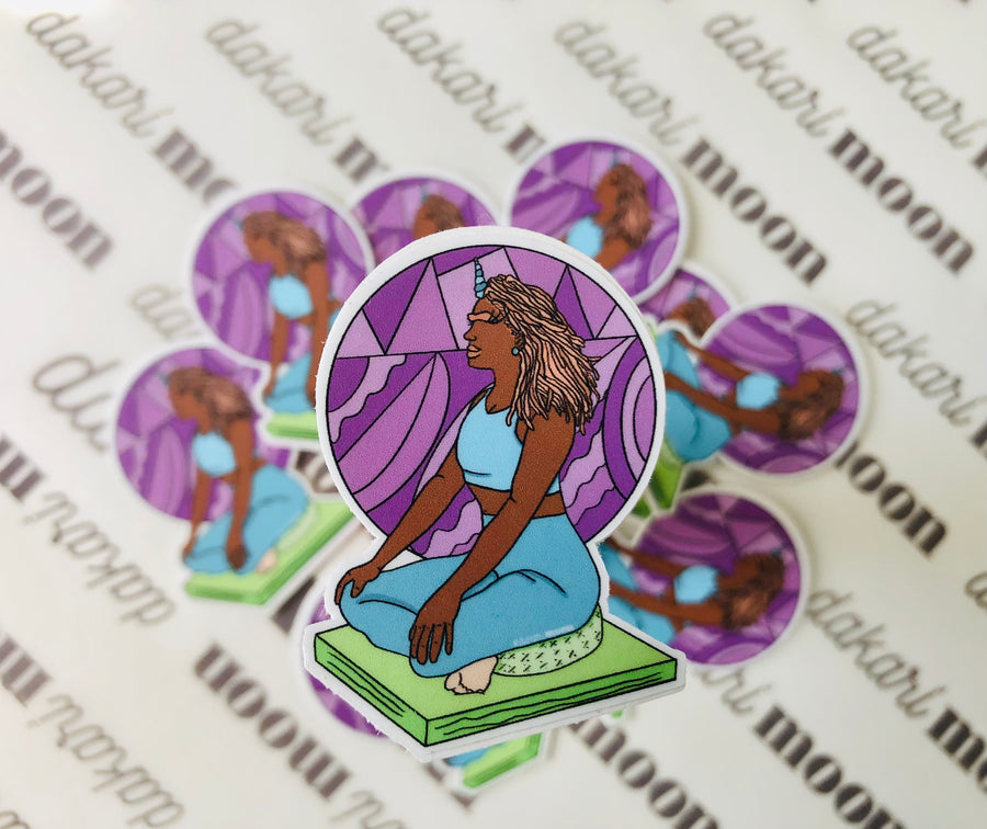 Black Girl Unicorn Sticker Set