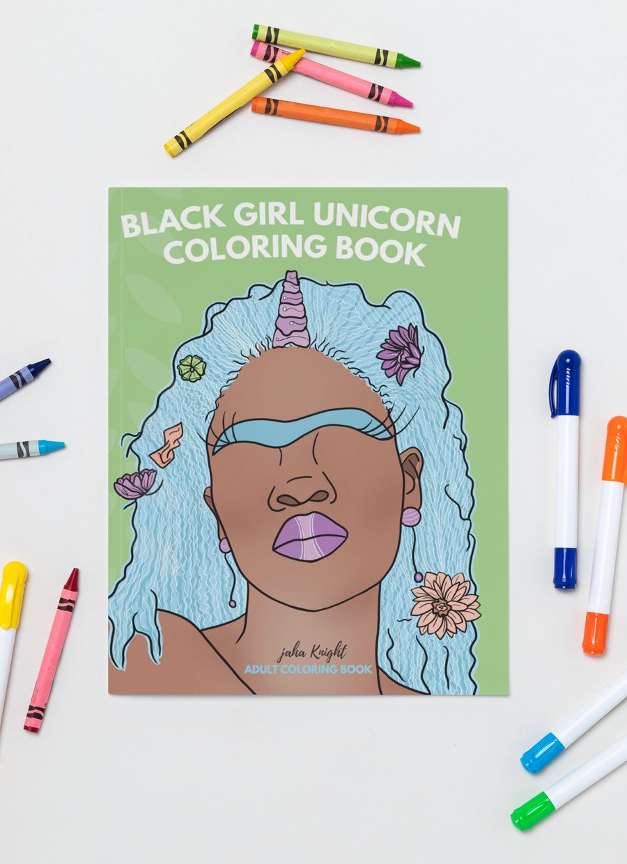 Black Girl Unicorn Coloring Book